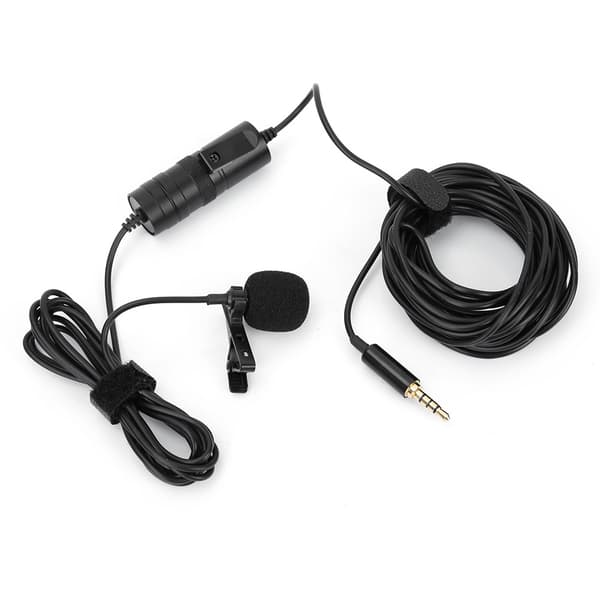 YC VM10 Bærbar Professionel Lavalier Clip-on Mikrofon til Kamera Smartphone