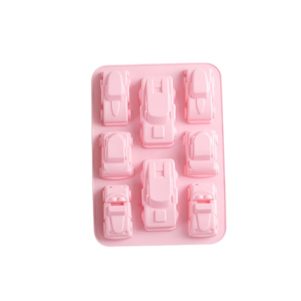 Silicone Cake Mold Large Size 6 Car Shaped Silicone Mold DIY Kitchen Baking Tool(Pink)