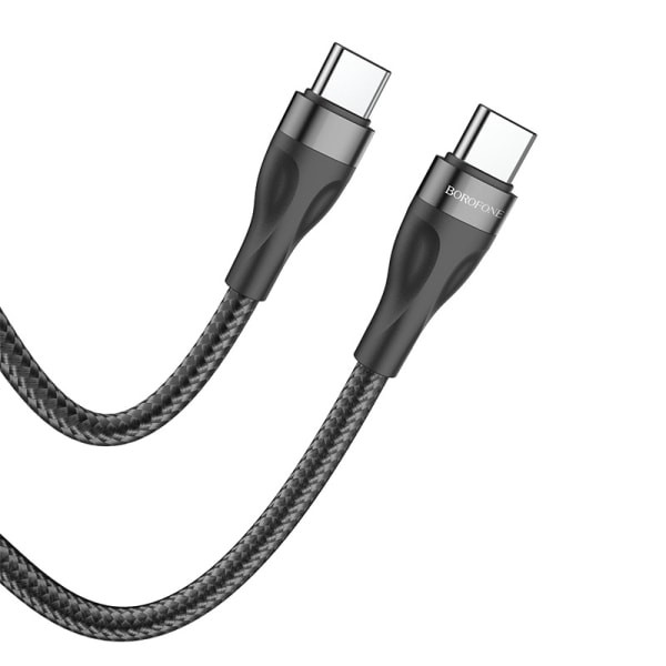 Borofone BX61 Type-C til Type-C Chuanghui 60W ladekabel data kabel 3A hurtiglading flettet kabel