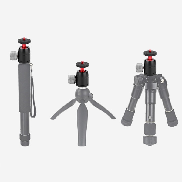 Aluminiumlegering 360° Svängbar Mini Kulled 1/4\" Skruvfäste för DSLR-kamerastativ