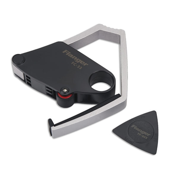Flanger Enhandsflöjts Capo Gear för Akustisk Elgitarr (Grå)
