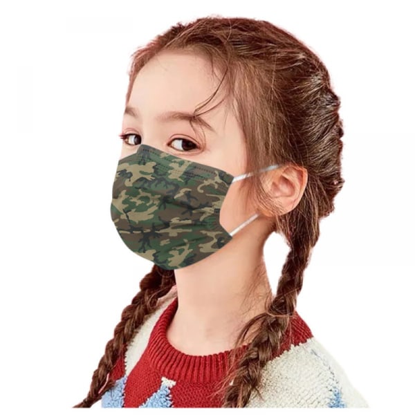50-pack barnmasker, söta printed andningsbara ansiktsmasker för engångsbruk _ Skola utomhus Halloween-masker för flickor och pojkar