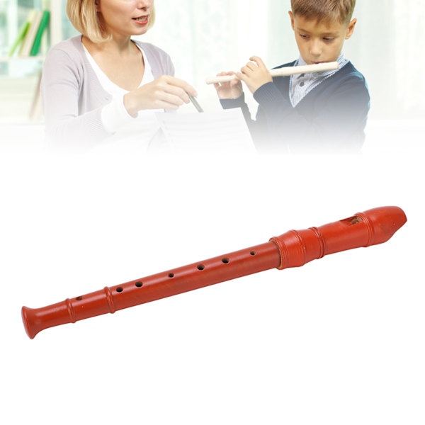 8 Hullers Tysk Fløjte Peach Wood Aftagelig Sopran Fløjter Instrument til Klasseværelse SceneRød og Hvid Taske