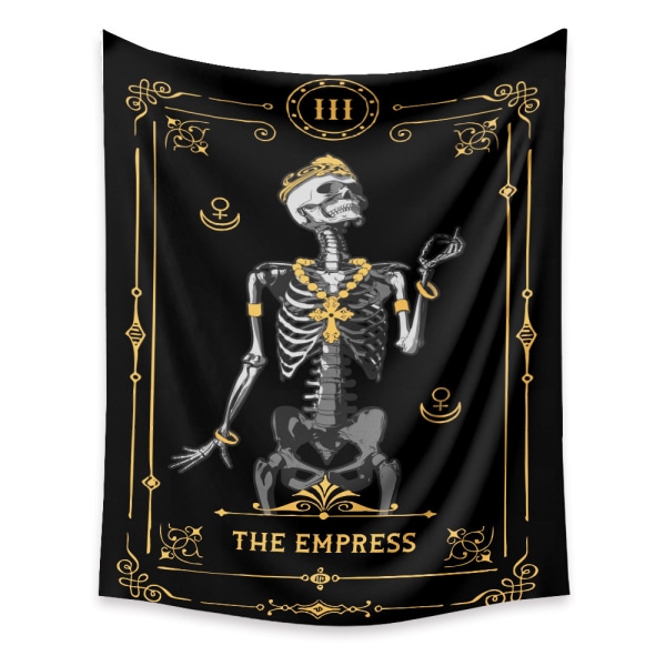 Wekity Skull Tarot Gobeläng Estetisk konst Hem Bakgrund Tyg Ornament Present Pool Gobestry Vardagsrum Sovrums Ornament (READER, 71 X 91 tum)