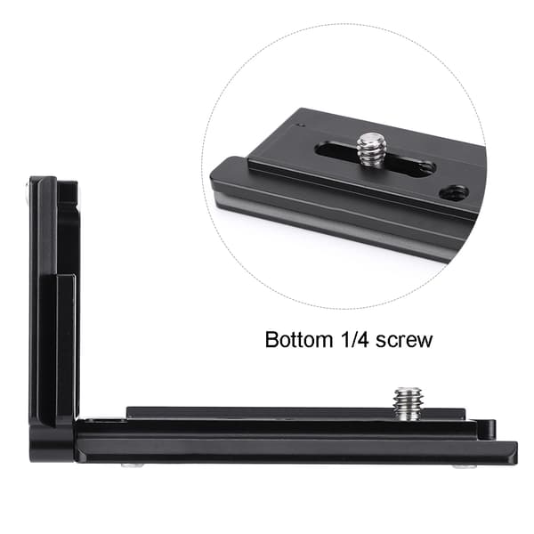 Sort aluminiumslegering Quick Release L-plade lodret håndgrebbeslag til Sony A6000 A6300 A6500 kamerahus