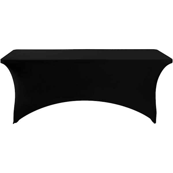 Spandex-dug til 6FT-bord - Universal, monteret strækdug til fest, banket, bryllup og arrangementer - Sort