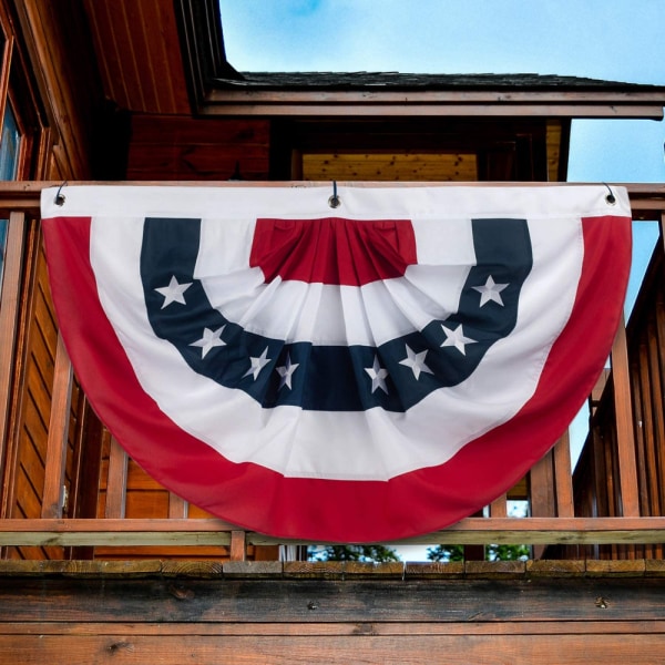 SAYTAY American Flag Bunting, USA Patriotic Pleated Fan Flag, USA Banner Indoor Outdoor Decoration för 4 juli, Memorial Day och Vetera