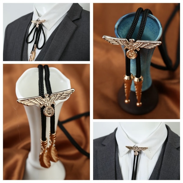 Bolo Tie Läder Slips Western Halsband Kostymtillbehör för män, kvinnor (D)