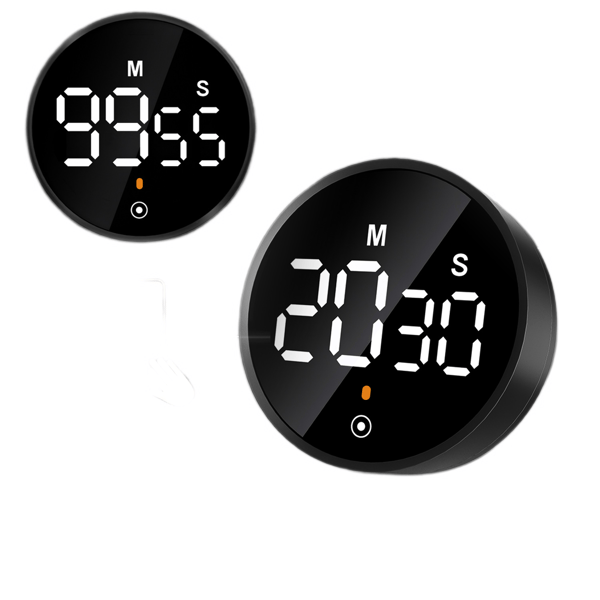 Magnetisk LED Digital Smart Timer - Rotations Nedtællingstimer (Sort)