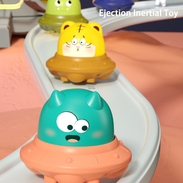 Ejektion Inertial Legetøj Uddannelsesmæssig Underholdning Mini UFO Form Træk Tilbage Tryk for at Glide Legetøjsbil Fødselsdagsgave(Lille Monster)