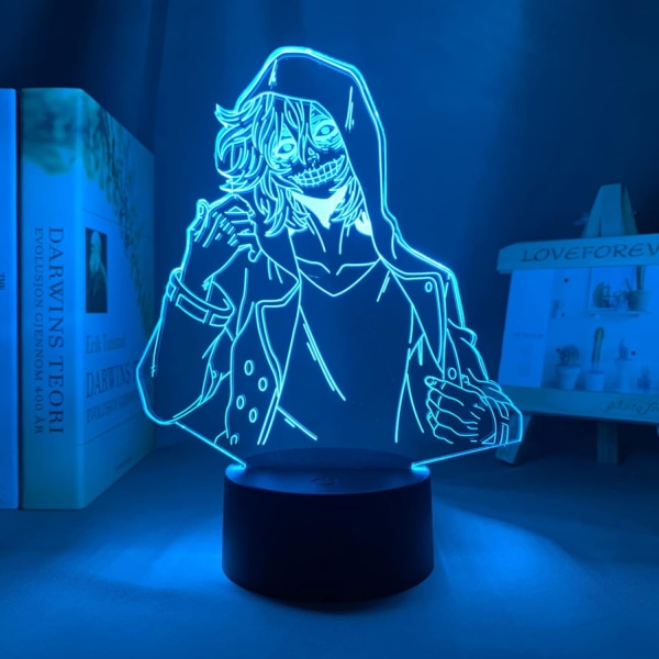 WJ Anime Illusjonslampe 3D Lampe Anime Academia Tomura Shigaraki Lampe for Soveromdekorasjon Bursdagsgave PXJD My Hero Academia-B