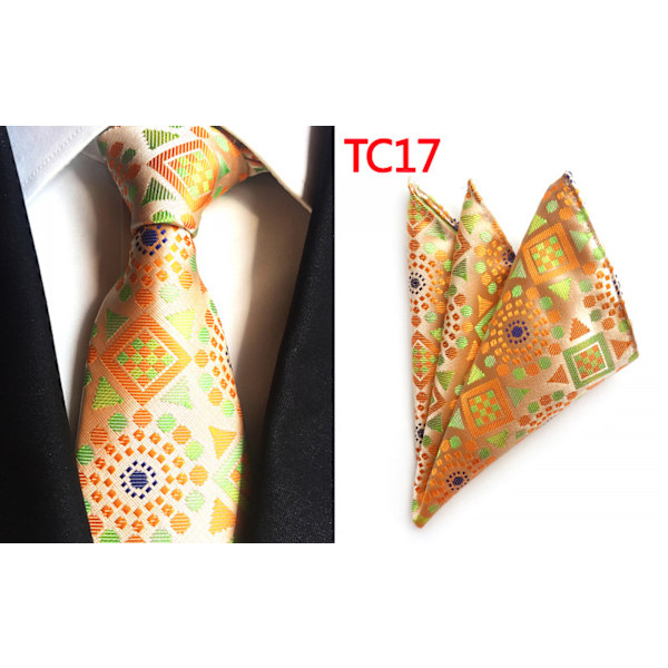 Miesten Paisley-kuvioiset silkkiset solmiot ja taskuliinat, virallinen setti, TC—17