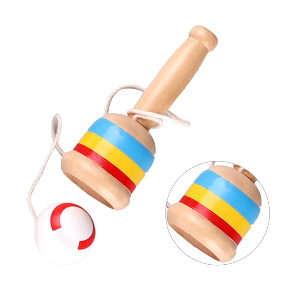 Mini trä fånga boll kopp fånga boll leksaker för traditionella spel tävlingsprogram förskola leveranser vit