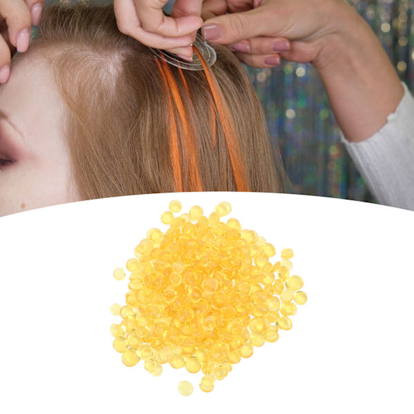 100g Hårforlengelse Granulat Gult Varmsmeltende Korn Lim Tips Pellets Transparent Perle for Å Lage Parykk Hårforlengelser