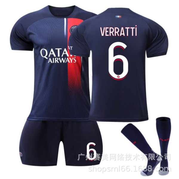 2023-2024 Paris home children's football jersey set with socks-No.6 VERRAITTI#18