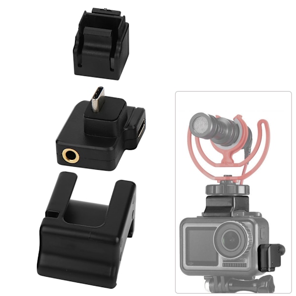 Ulanzi Action Camera Cage Mikrofon MIC 3,5 mm Ljudadapter för DJI OSMO ACTION