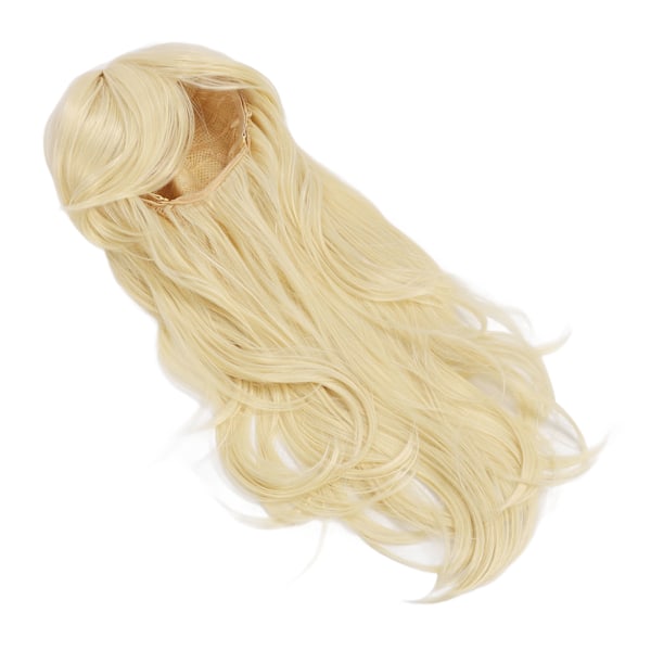 Lång rak peruk mjuk andningsbar hög temperatur fiber kvinnor cosplay peruker med sidoborstade lugg för fest dagligen