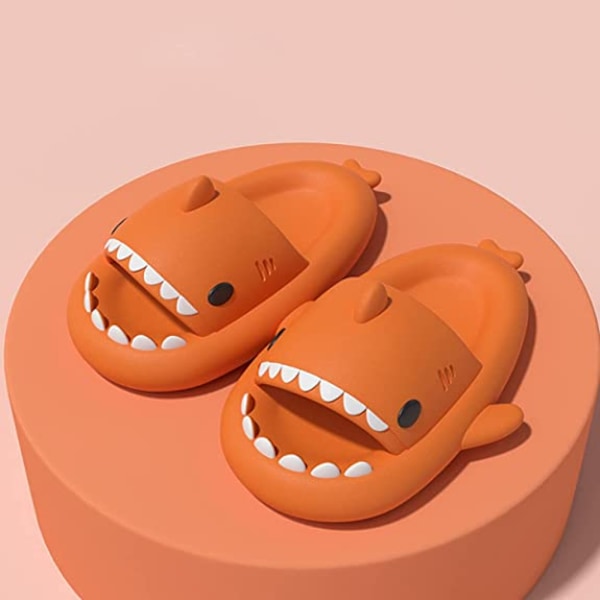 AVEKI Unisex Shark Slides Non-Slip Novelty Open Toe Sandaler Fashionabla Söta Strandtofflor Inomhus & Utomhus, Orange, Storlek: 40/41