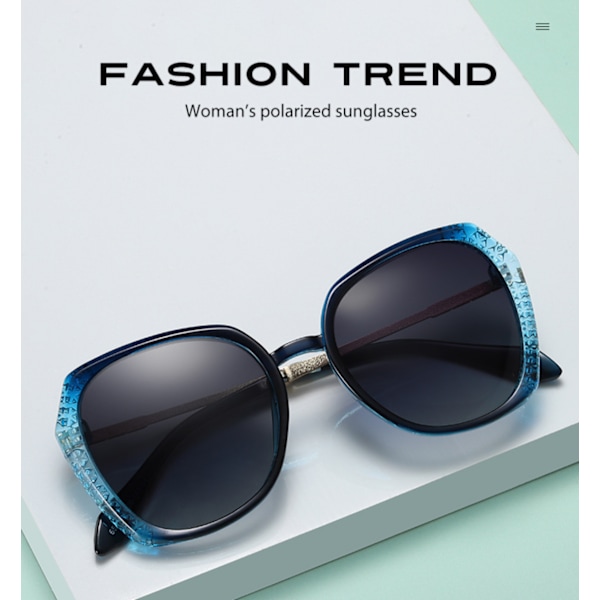 Retro Oversized Runde Polariserende Solbriller til Kvinder Store Stel Dame Shades