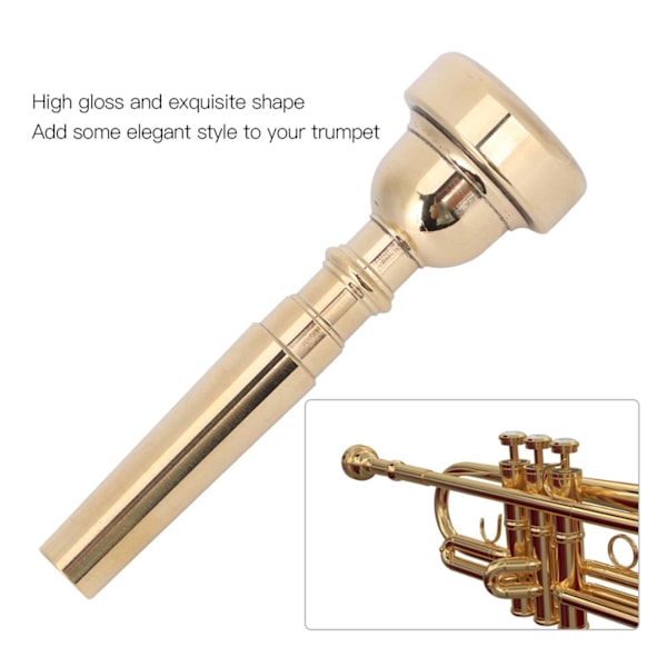 Trompet Mundstykke Holdbart Stilful Messing Professionel Horn Musikinstrument Tilbehør Guld 7C