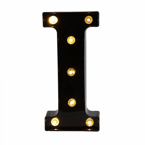 JUSTUP Led Bogstavlys Ny Design Lys Op Sorte Bogstaver til Begivenheder Bryllup Fest Fødselsdag Hjem Bar DIY Dekoration (Bogstav I)