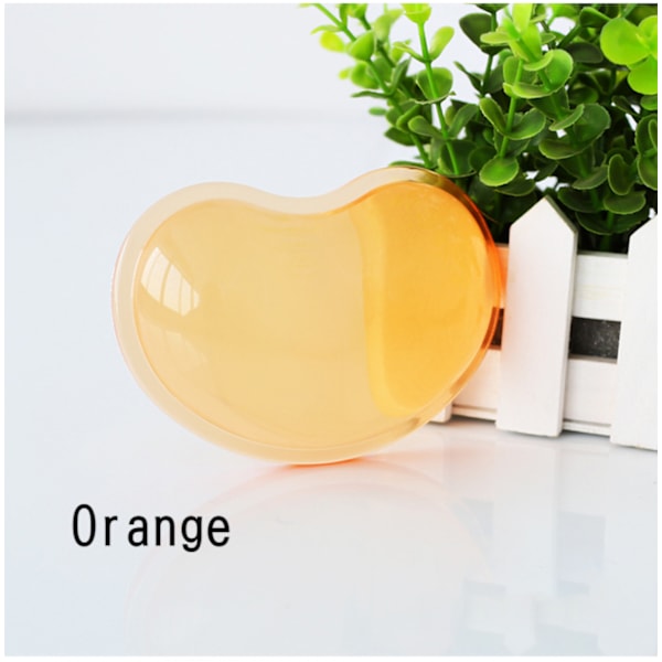 Hjärtformad handledsstöd transparent kristallmusmatta handledsstöd kreativ söt tecknad handled silikon kontor handkudde handled(Orange)