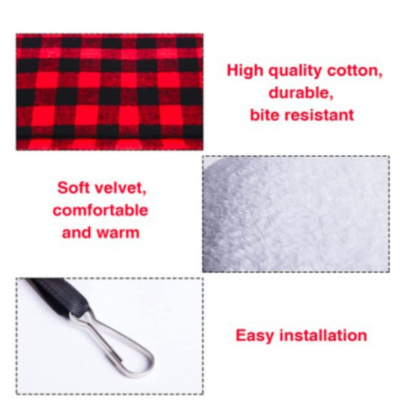 Vintervarm fågelhängande hängmatta hus - Buffalo plaid fågelbo myskoja, plyschig fluffig fågelbur för husdjur som hamster papegoja kärleksfåglar（medium）