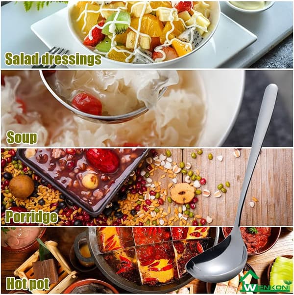 Små slevar, såsslevar, såsslevar, 4-pack SUS 304(18/10) Icke-magnetisk rostfritt stål 8'' slevar