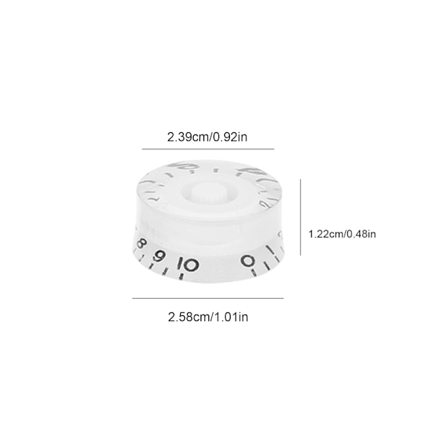 4 stk. Guitar Tone Speed Volume Control Knobs Udskiftning til Les Paul (Hvid)