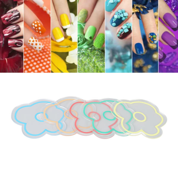 5 stk. Neglekunst Palet Høj Transparens Dobbeltsidet Tyk Blomsterform Negle Gel Farve Makeup Display Board