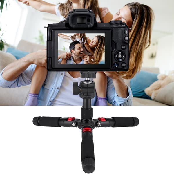 K521 Mini Bærbart Udtrækkeligt Bordstativ til DSLR Spejlløst Kamera Rød
