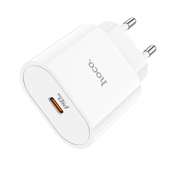 hoco. C94A enkelports PD20W laddare europeisk standard lämplig för Apple typ-c mobiltelefon 20W snabbladdning