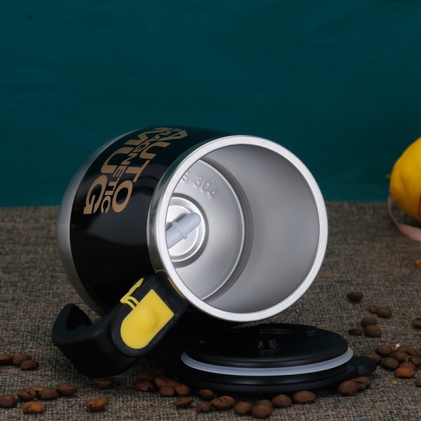 Wekity självrörande mugg Automatisk självblandande kopp i rostfritt stål för kaffe/te/varm choklad/mjölk för kontor/resor/hem -400ml Den bästa presenten