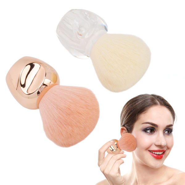 2 stk. Makeup Blush Brush Professionel Bærbar Elegant Blød Syntetisk Fiber Løs Pudderbørste til Kvinder