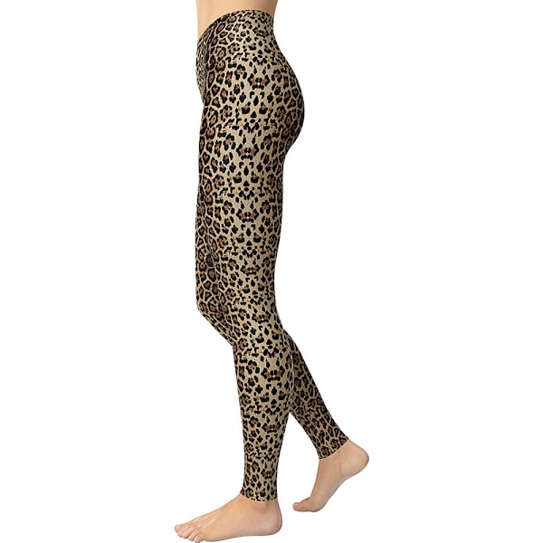 Mjuka, hög midja, printed skinny stretch yogabyxor för kvinnor (print 4)