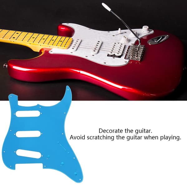 PVC Matt 11 Håls SSS Pickguard För Stratocaster Gitarr Olika Färger (blå)