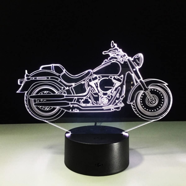 WJ LED-skrivebordslampe LED-skrivebordslampe 3D-illusionslampe Motorcykel Natlampe Touch-kontakt Bordlamper Soveværelse Motocross-lamper Motorcykel Natlampe