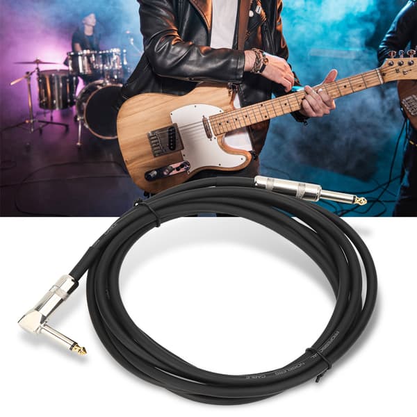 Gitarrkabel lämplig för bas, keyboard, instrument och annan professionell ljudutrustning, 3 meter