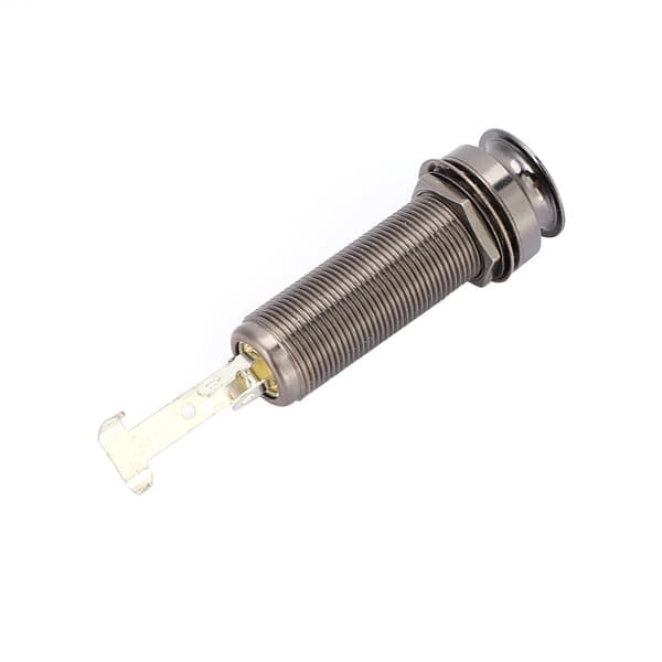 Kobber Mono End Pin Jack Stikkontakt til Elektrisk Guitar Ukulele Pickup (Sort)