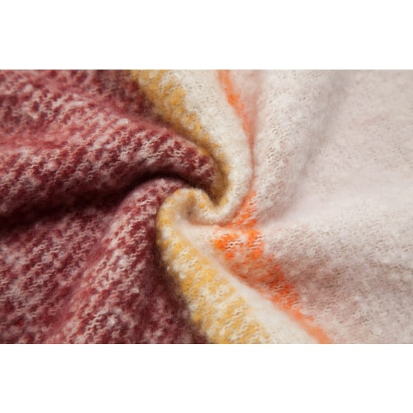 Kvinde Tæppe Chunky Oversized Vinter/Efterår Varm Tørklæde Store Tartan Tørklæder Wrap Sjal（Beige）
