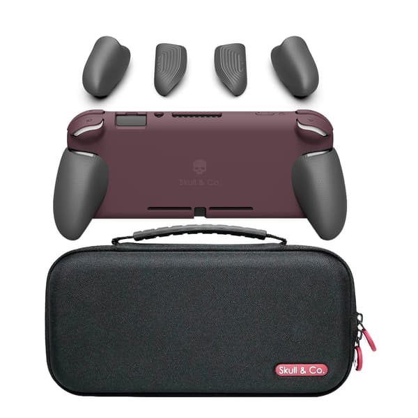 GripCase Lite Bundle: Et behageligt beskyttelsesetui med udskiftelige greb [til at passe til alle håndstørrelser] til Nintendo Switch Lite