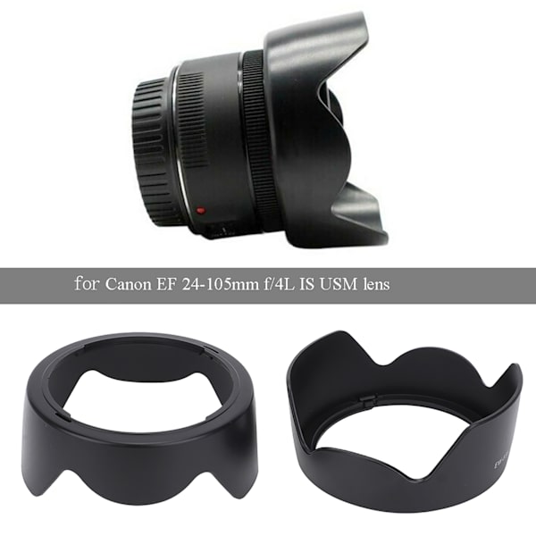 2PCS EW-83H Svart Kameramonteringslinshuv i plast Passar för Canon EF 24-105mm f/4L IS USM-objektiv