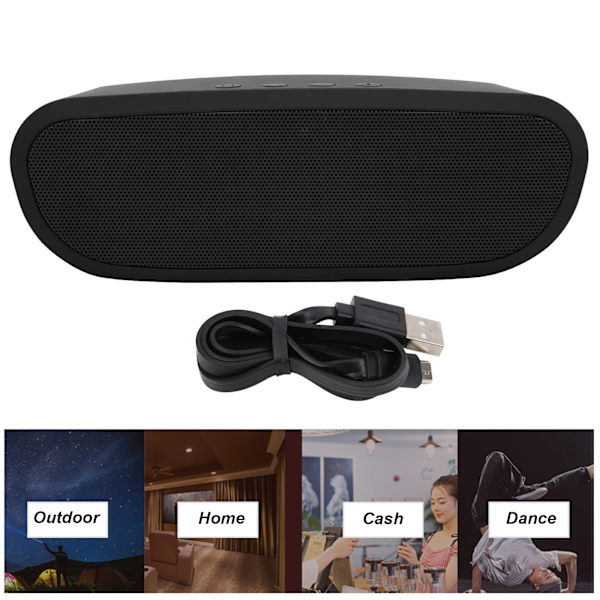 Langaton Bluetooth-kaiutin ABS IPX5 vedenkestävä puhelutoiminnolla ja sisäänrakennetulla akulla S9 (musta)