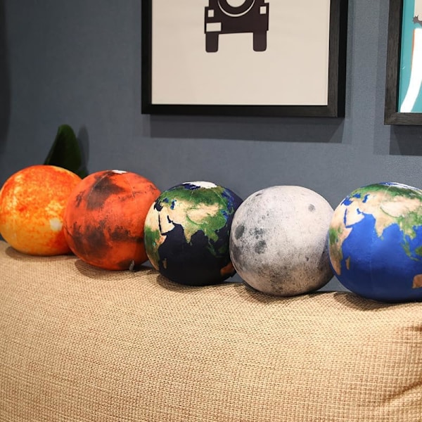 Ultrarealistisk 3D Planet, Måne, Jorden, Solen, Plysjputer, for Barn Tenåringer Voksne, for Lærere og Foreldre, Læringsleketøy Mars