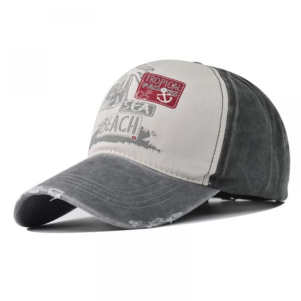 Dotpet Gorra Beach Säädettävä Naisille (Harmaa Ja Musta)