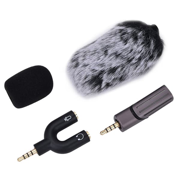 3,5 mm vindskyddad bomull mobiltelefon mini bärbar 2 kanaler pluggmikrofon LDX-SMALL