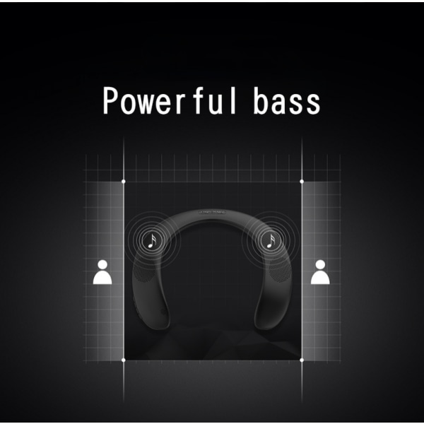 Bärbar trådlös stereo bärbar halshängande Bluetooth 5.0-högtalare Sportmusik MP3-spelare Subwoofer Bas stöder TF-kort och FM-radio