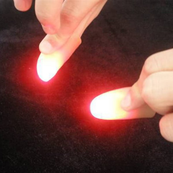 5 par/10 stk. Ultra Bright Rød LED Lys Tommelfingre Lampe Magisk Trick Festartikler (Rød)