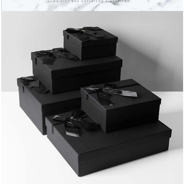 Presentförpackningar 6x6x3 tum, presentask med lock för present, examen, årsdagar, födelsedagsfest, fars dag, jul