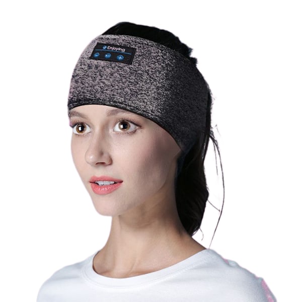 Bluetooth-sovande hörlurar pannband mjuk elastisk Bluetooth pannband, coola tekniska prylar julklapp alla hjärtans dag födelsedagspresenter (svart)